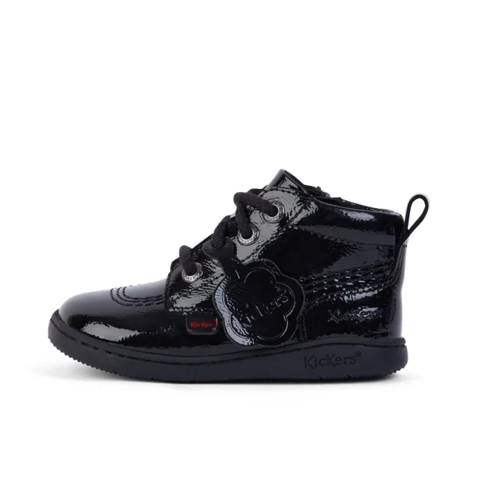 Infant Unisex Playflex Hi Crinkle Patent Leather Black