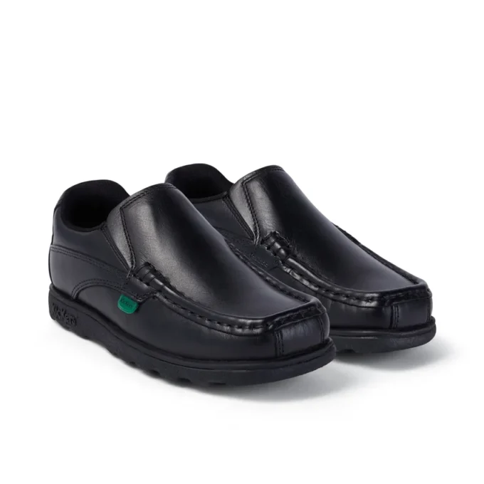 Junior Boys Fragma Slip Leather Black