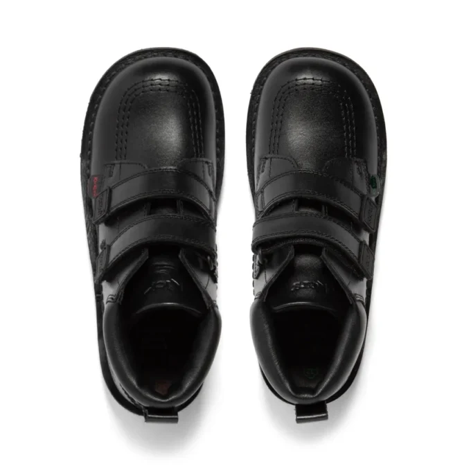 Junior Boys Kick Hi Roll Leather Black