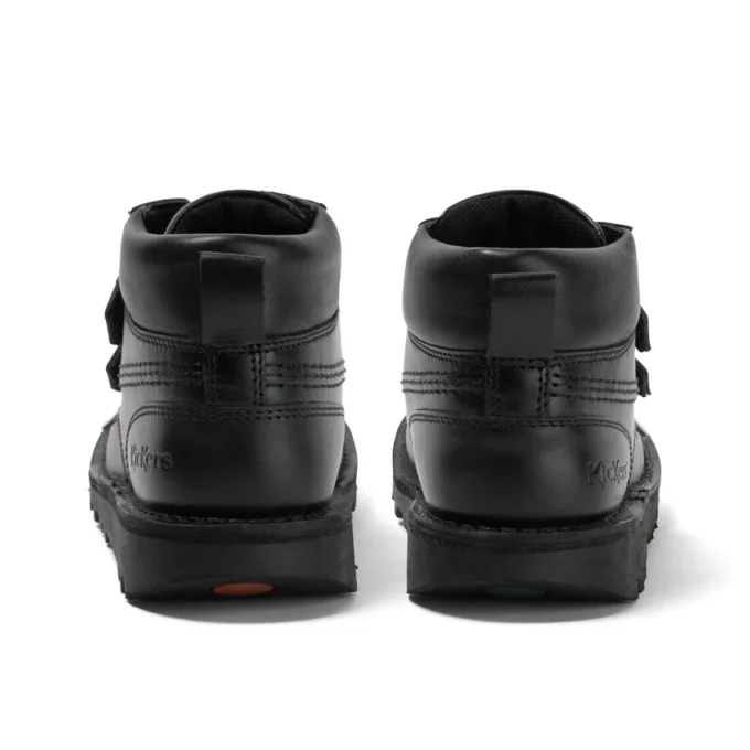 Junior Boys Kick Hi Roll Leather Black