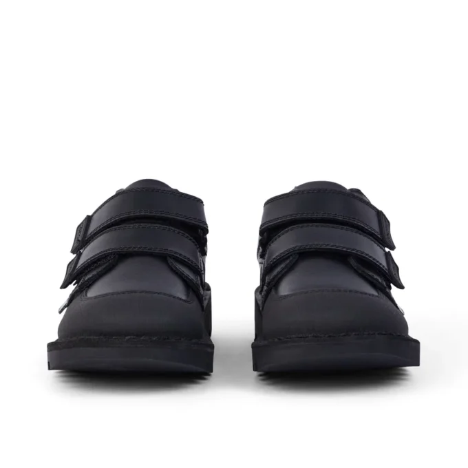 Junior Boys Kick Scuff Twin Leather Black