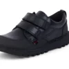 Junior Boys Kick Scuff Twin Leather Black