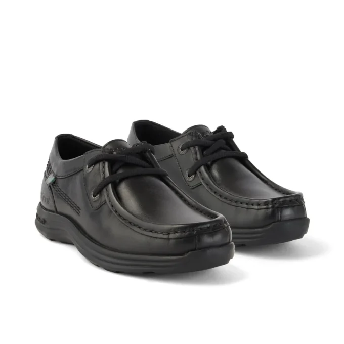 Junior Boys Reasan Moc Leather Black