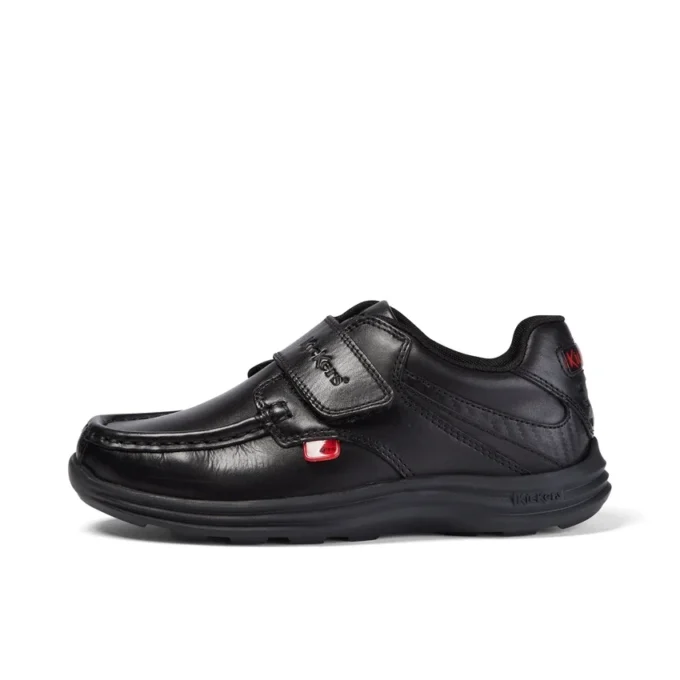 Junior Boys Reasan Strap Leather Black