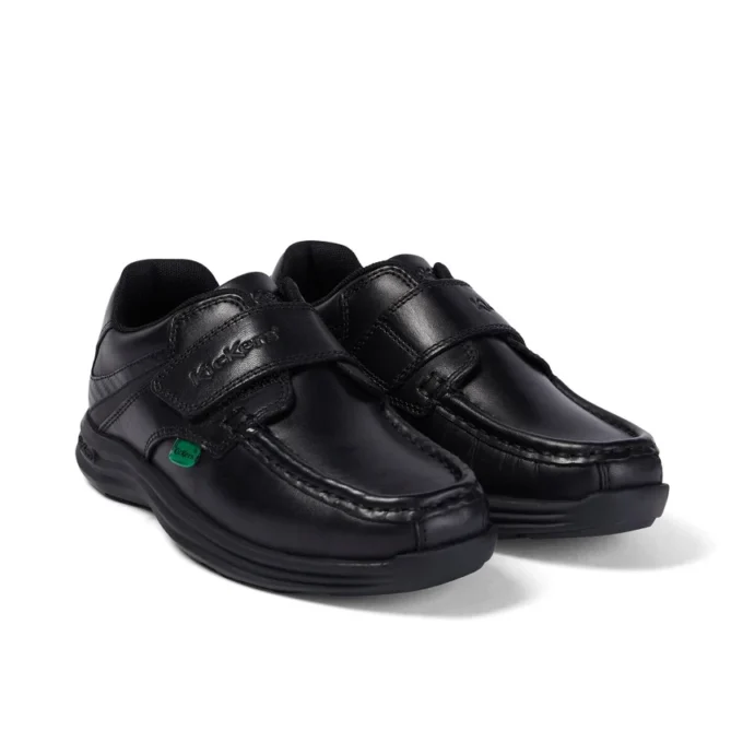 Junior Boys Reasan Strap Leather Black