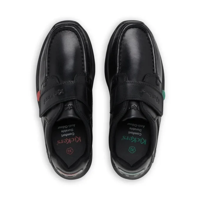 Junior Boys Reasan Strap Leather Black