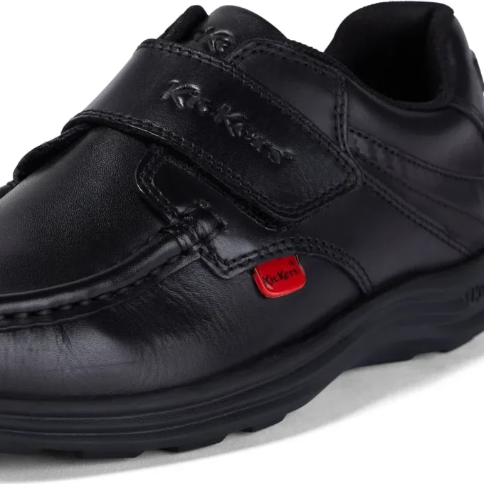 Junior Boys Reasan Strap Leather Black