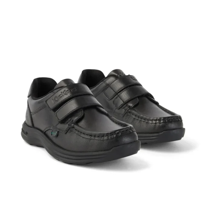 Junior Boys Reasan Twin Vel Leather Black