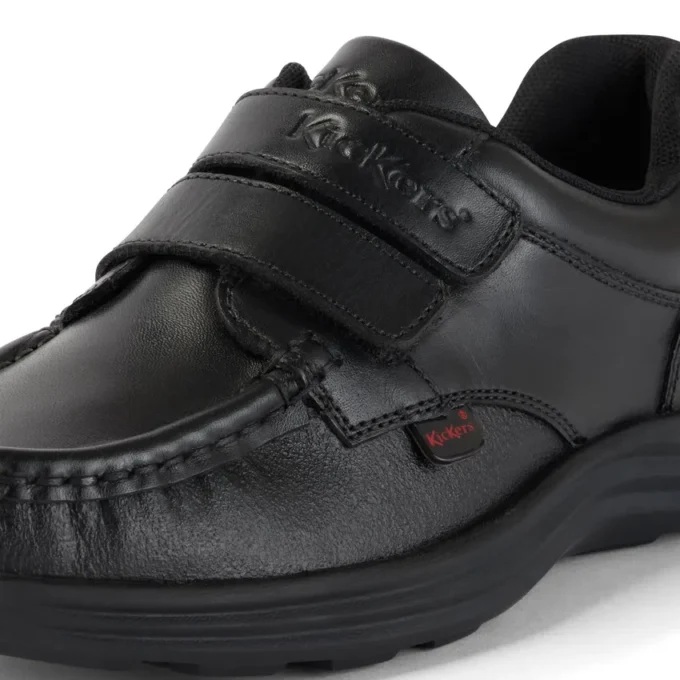 Junior Boys Reasan Twin Vel Leather Black