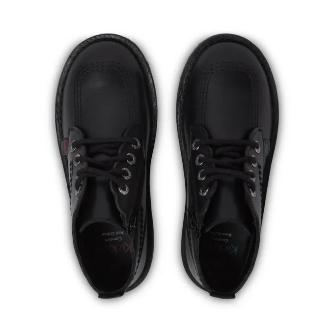 Junior Girls Adlar Hi Scallop Leather Boots Black