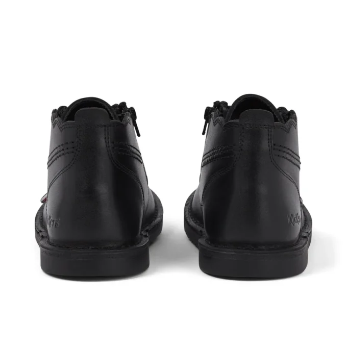 Junior Girls Adlar Hi Scallop Leather Boots Black