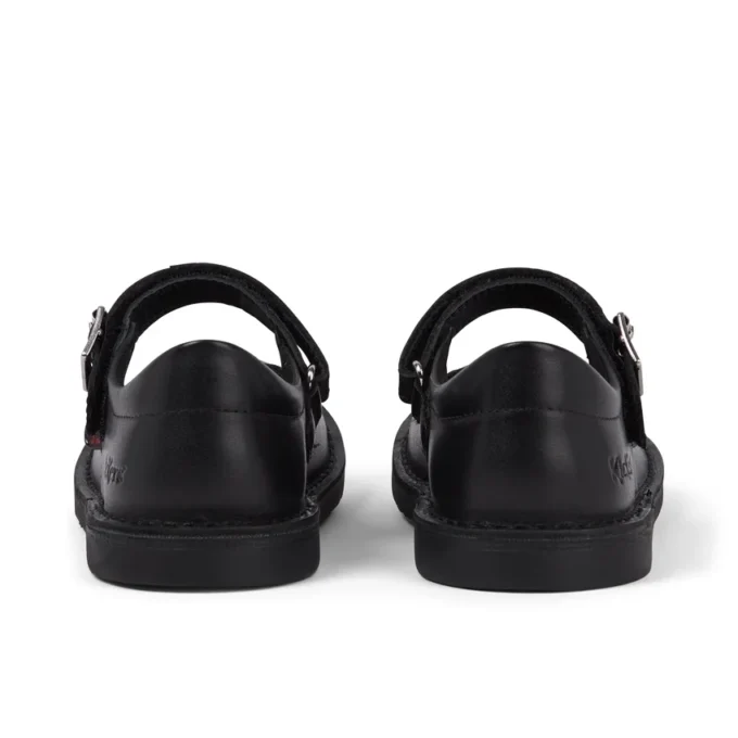 Junior Girls Adlar MJ Scallop Leather Black