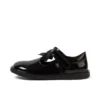 Junior Girls Adlar T Bar Bow Patent Leather Black
