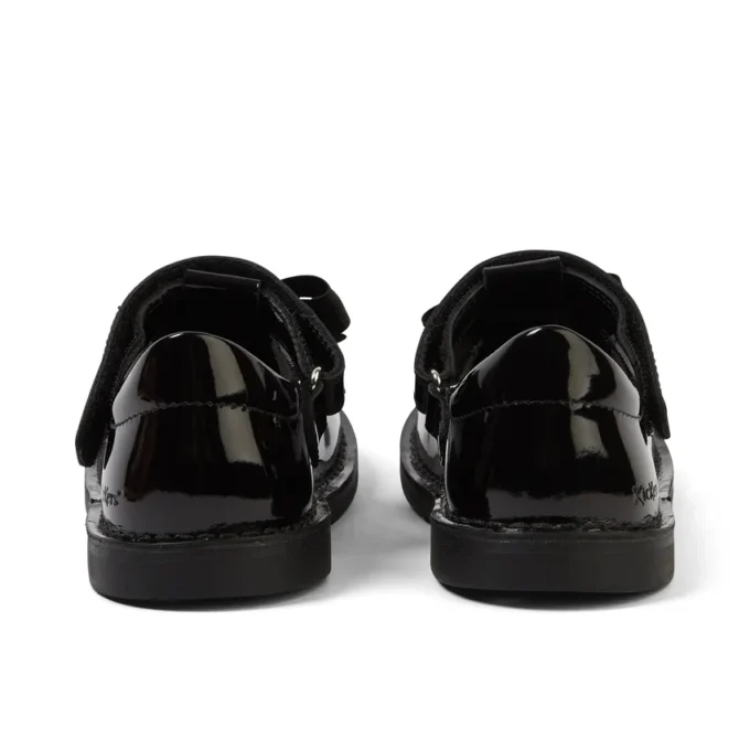 Junior Girls Adlar T Bar Bow Patent Leather Black