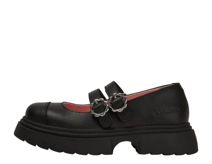 Junior Girls Kenzi MJ Shoes Leather Black
