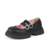 Junior Girls Kenzi MJ Shoes Leather Black