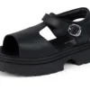 Junior Girls Kenzi Sandals Leather Black