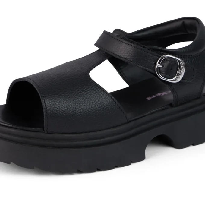 Junior Girls Kenzi Sandals Leather Black