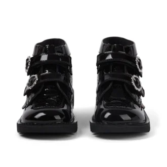 Junior Girls Kick Hi Meadow Patent Leather Boots Black