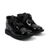 Junior Girls Kick Hi Ribbon Patent Leather Black