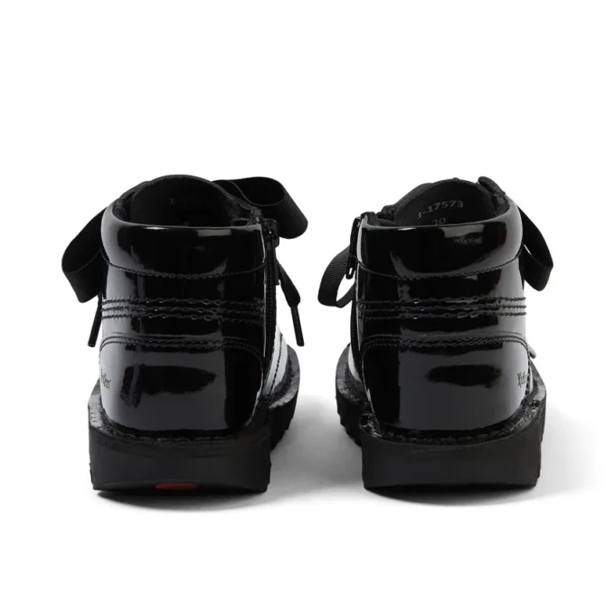 Junior Girls Kick Hi Ribbon Patent Leather Black