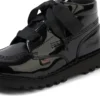 Junior Girls Kick Hi Ribbon Patent Leather Black