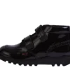 Junior Girls Kick Hi Vel Brogue Patent Leather Black