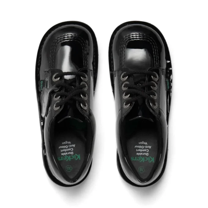Junior Girls Kick Lo Leather Alternative Patent Leather Black
