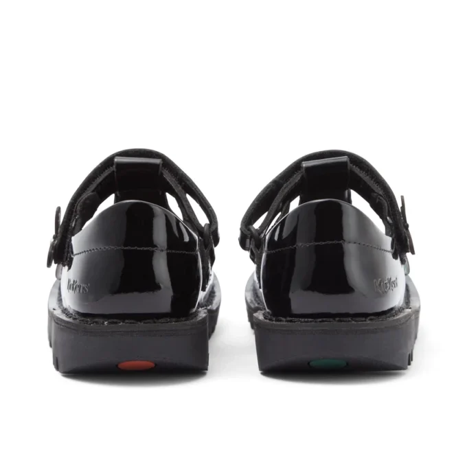 Junior Girls Kick T Bar Bloom Patent Leather Black