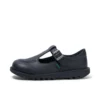 Junior Girls Kick T Bar Leather Alternative Black