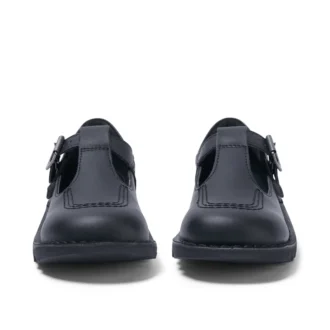Junior Girls Kick T Bar Leather Alternative Black