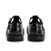 Junior Girls Kick T Bar Leather Alternative Patent Leather Black