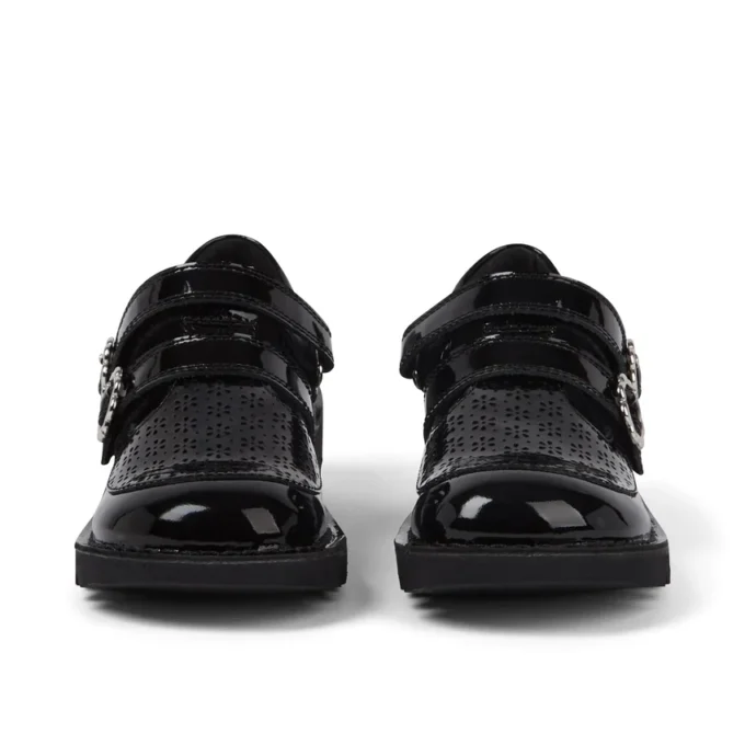 Junior Girls Kick T-Bar Meadow Patent Leather Black