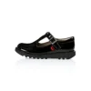 Junior Girls Kick T Bar Patent Leather Black