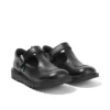 Junior Girls Kick T Bar Vel Leather Black