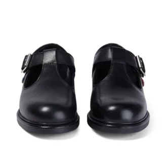 Junior Girls Lach T-Bar Leather Black