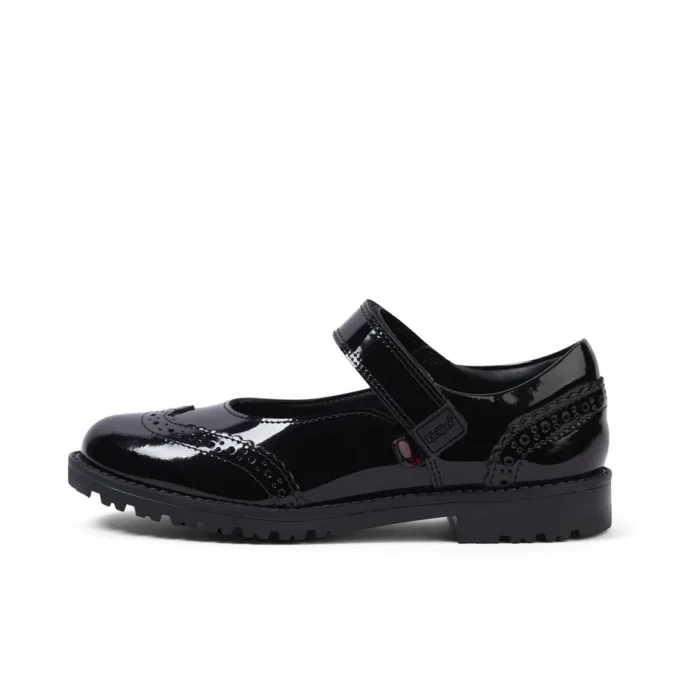 Junior Girls Lachly MJ Brogue Patent Leather Black