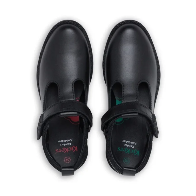 Junior Girls Lachly T-Bar Leather Black