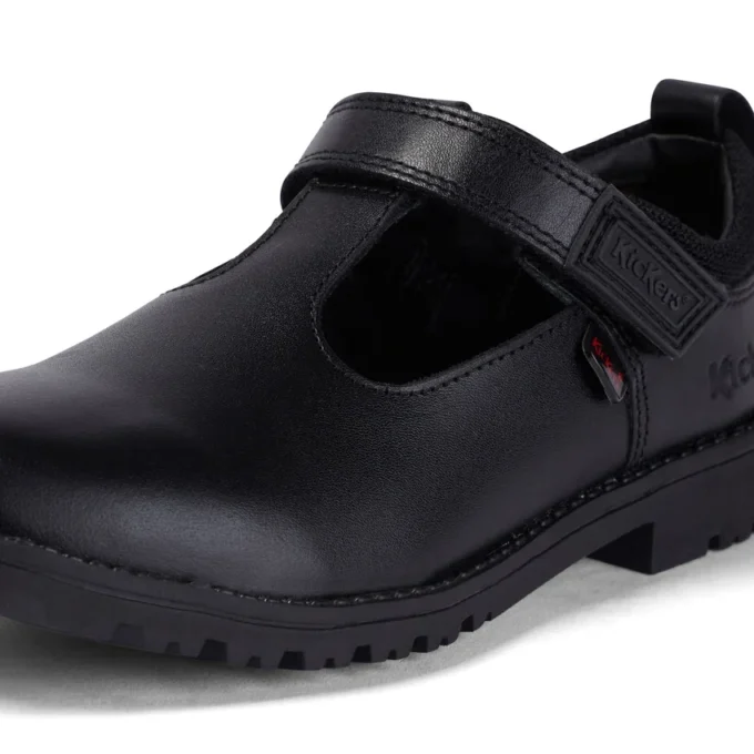 Junior Girls Lachly T-Bar Leather Black