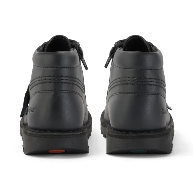 Junior Unisex Kick Hi Zip Leather Alternative Black