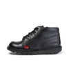 Junior Unisex Kick Hi Zip Leather Black