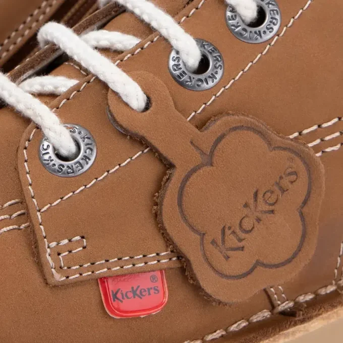 Junior Unisex Kick Hi zip Leather Tan
