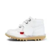 Junior Unisex Kick Hi Zip Leather White