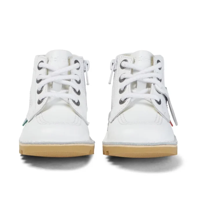 Infant Unisex Kick Hi Zip Leather White