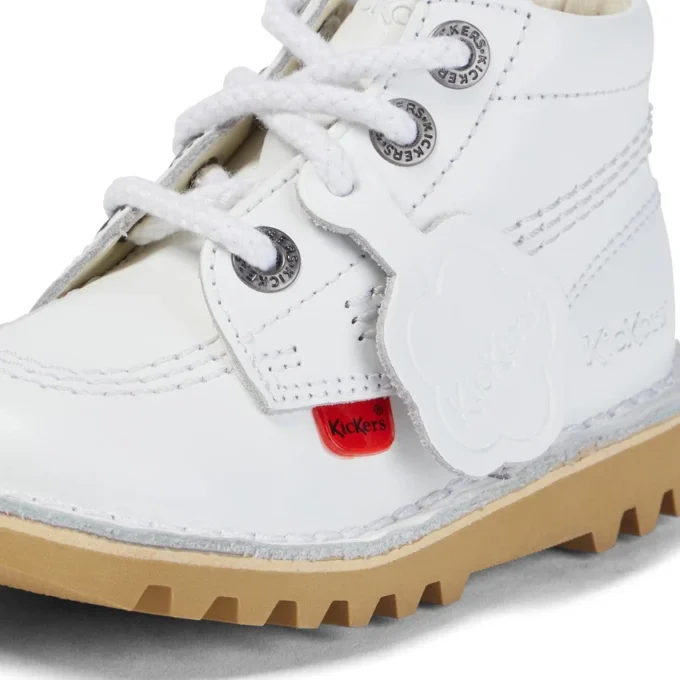 Infant Unisex Kick Hi Zip Leather White