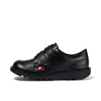 Junior Unisex Kick Lo Twin Vel Leather Black