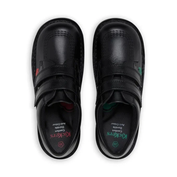 Junior Unisex Kick Lo Twin Vel Leather Black