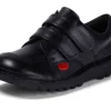 Junior Unisex Kick Lo Twin Vel Leather Black