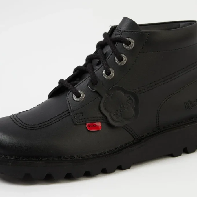 Unisex Leather Fleurette Black