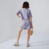 Women’s Cropped Checked Shirt Lilac
